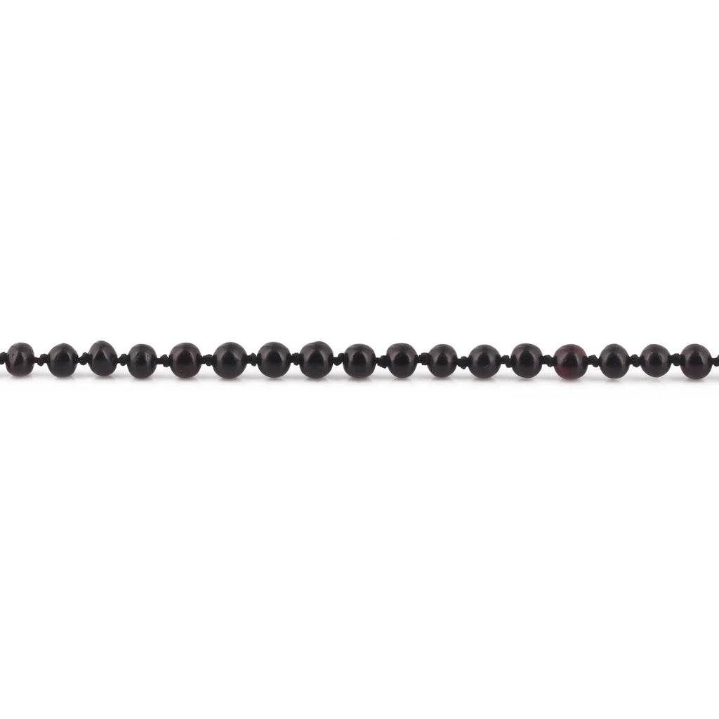 Adult Baltic Amber Necklace. Baroque Black 5mm - XB54B