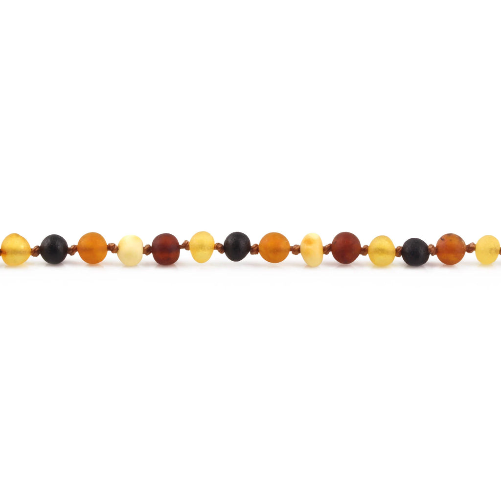 Baltic Amber Teething Bracelet. Baroque Multicolour 5mm - XB54MM