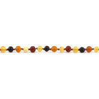 Baltic Amber Teething Bracelet. Baroque Multicolour 5mm - XB54MM