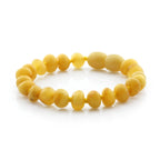 Baltic Amber Teething Bracelet. Baroque Milky Orange 5mm - BA78