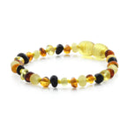 Baltic Amber Teething Bracelet. Baroque Multicolour 4mm - BA110