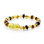 Baltic Amber Teething Bracelet. Baroque Multicolour 4mm - BA110