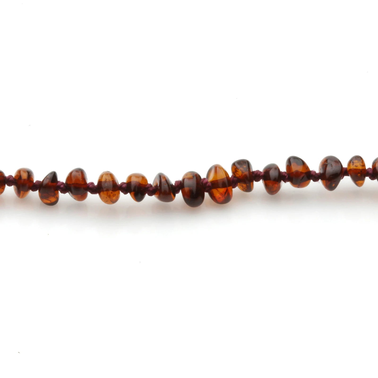 Baltic Amber Teething Bracelet. Baroque Dark Cognac 4mm - BA111
