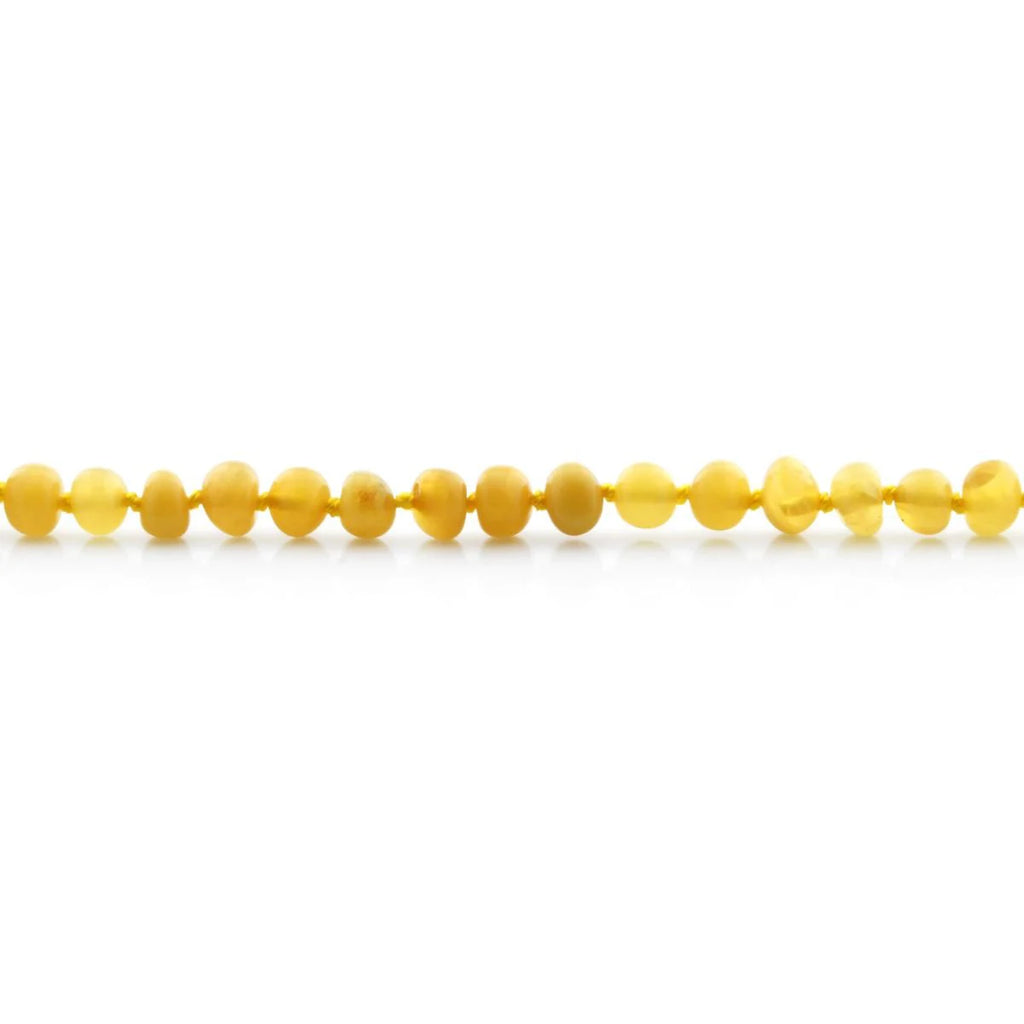 Baltic Amber Teething Necklace. Baroque Milky Orange 6mm - BA23