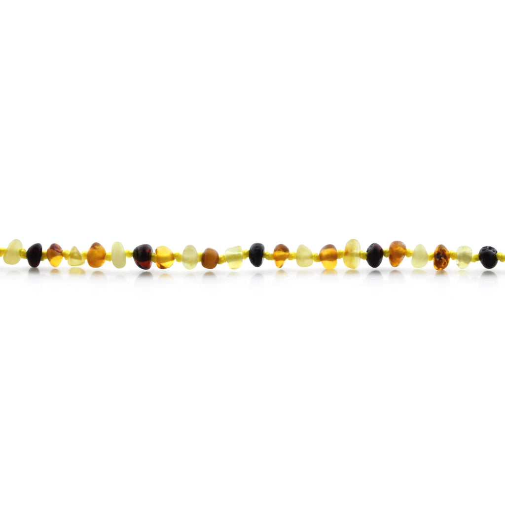 Baltic Amber Teething Bracelet. Baroque Multicolour 4mm - BA110