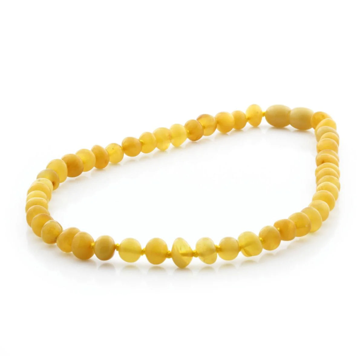 Baltic Amber Teething Necklace. Baroque Milky Orange 6mm - BA23
