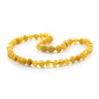 Baltic Amber Teething Necklace. Baroque Milky Orange 6mm - BA23