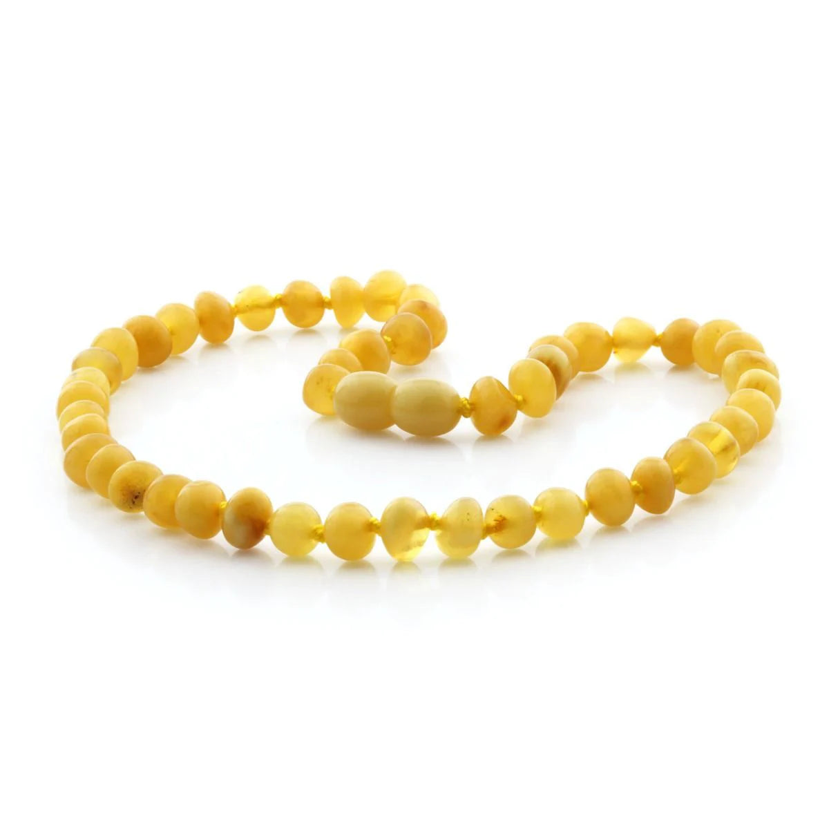 Baltic Amber Teething Necklace. Baroque Milky Orange 6mm - BA23