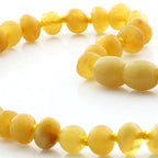 Baltic Amber Teething Necklace. Baroque Milky Orange 6mm - BA23
