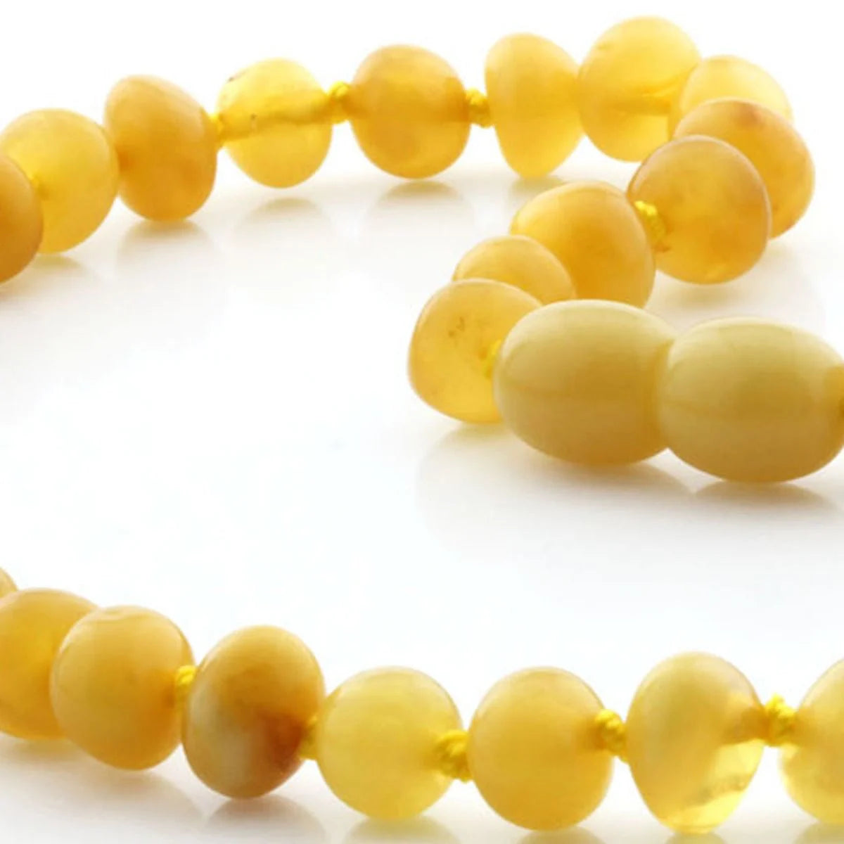 Baltic Amber Teething Necklace. Baroque Milky Orange 6mm - BA23