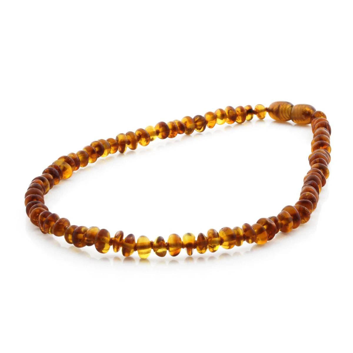 Baltic Amber Teething Necklace. Roundel Cognac 5mm - RO6