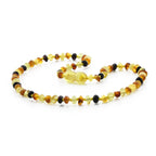 Baltic Amber Teething Necklace. Baroque Multicolour 4mm - BA43