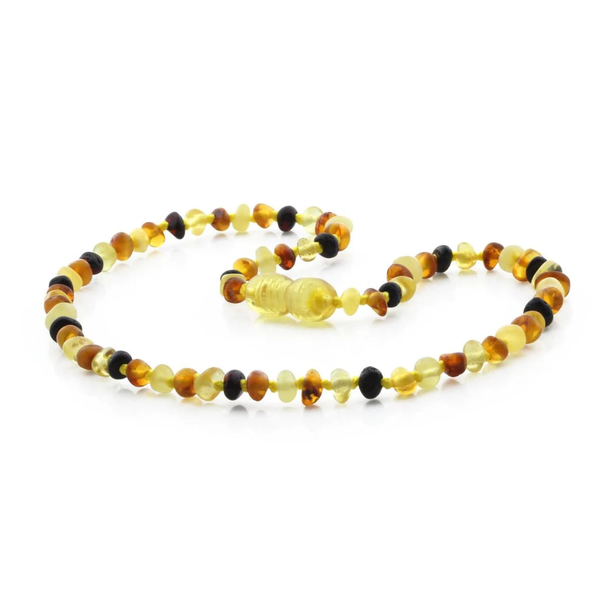Baltic Amber Teething Necklace. Baroque Multicolour 4mm - BA43