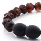 Baltic Amber Teething Bracelet. Roundel Cognac 5mm - RO38