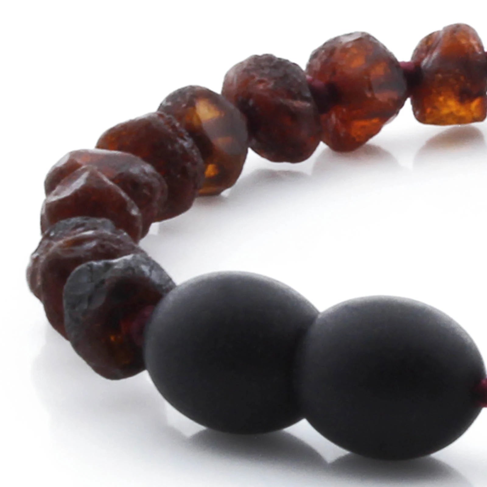 Baltic Amber Teething Bracelet. Roundel Cognac 5mm - RO38