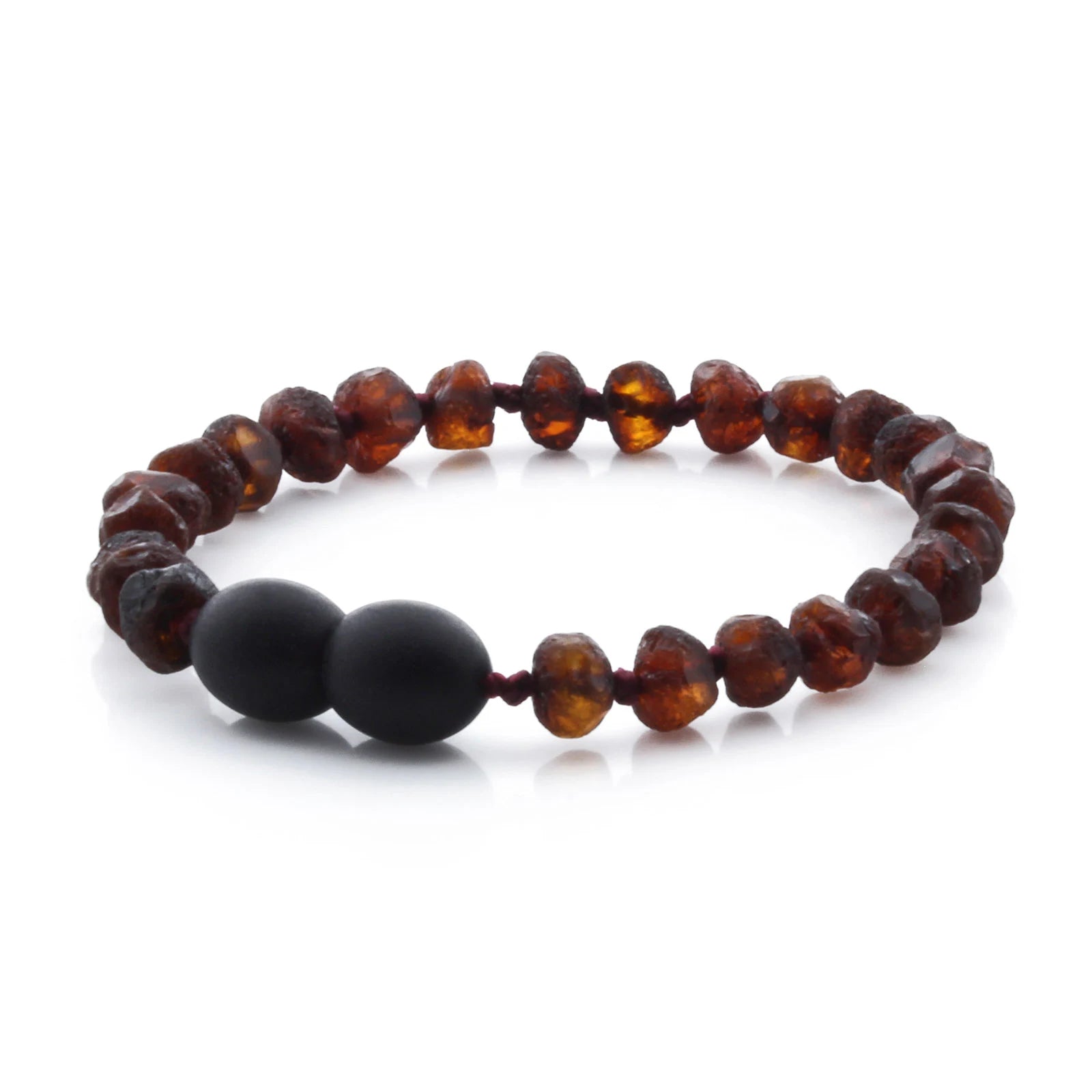 Baltic Amber Teething Bracelet. Roundel Cognac 5mm - RO38