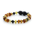 Multicolour Baltic amber roundel baby bracelet, 15cm
