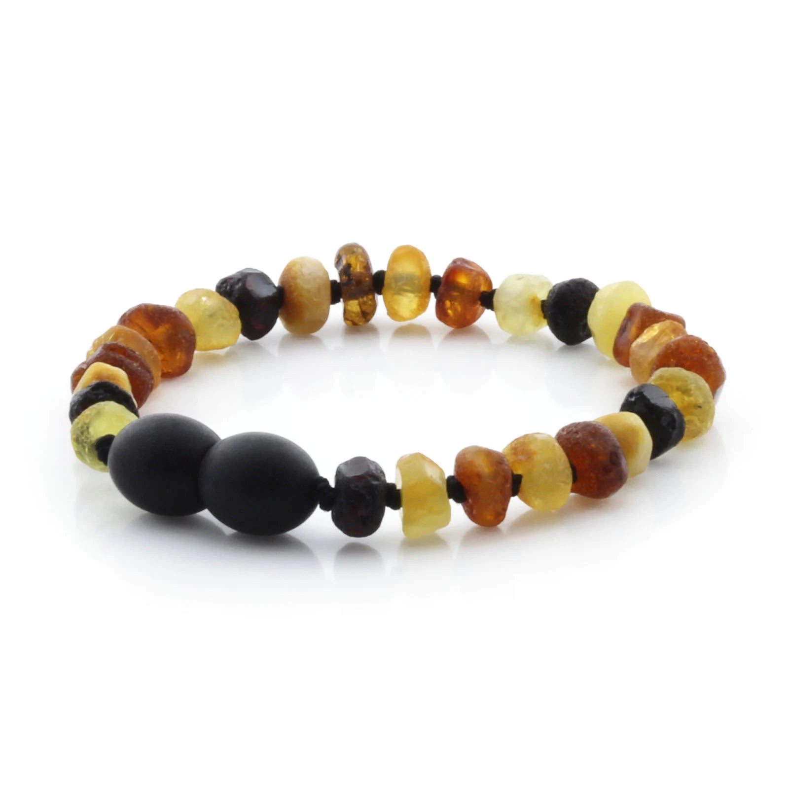 Baltic Amber Teething Bracelet. Roundel Multicolour 5mm - RO44