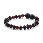 Baltic Amber Teething Bracelet. Roundel Dark Cognac 5mm - RO39