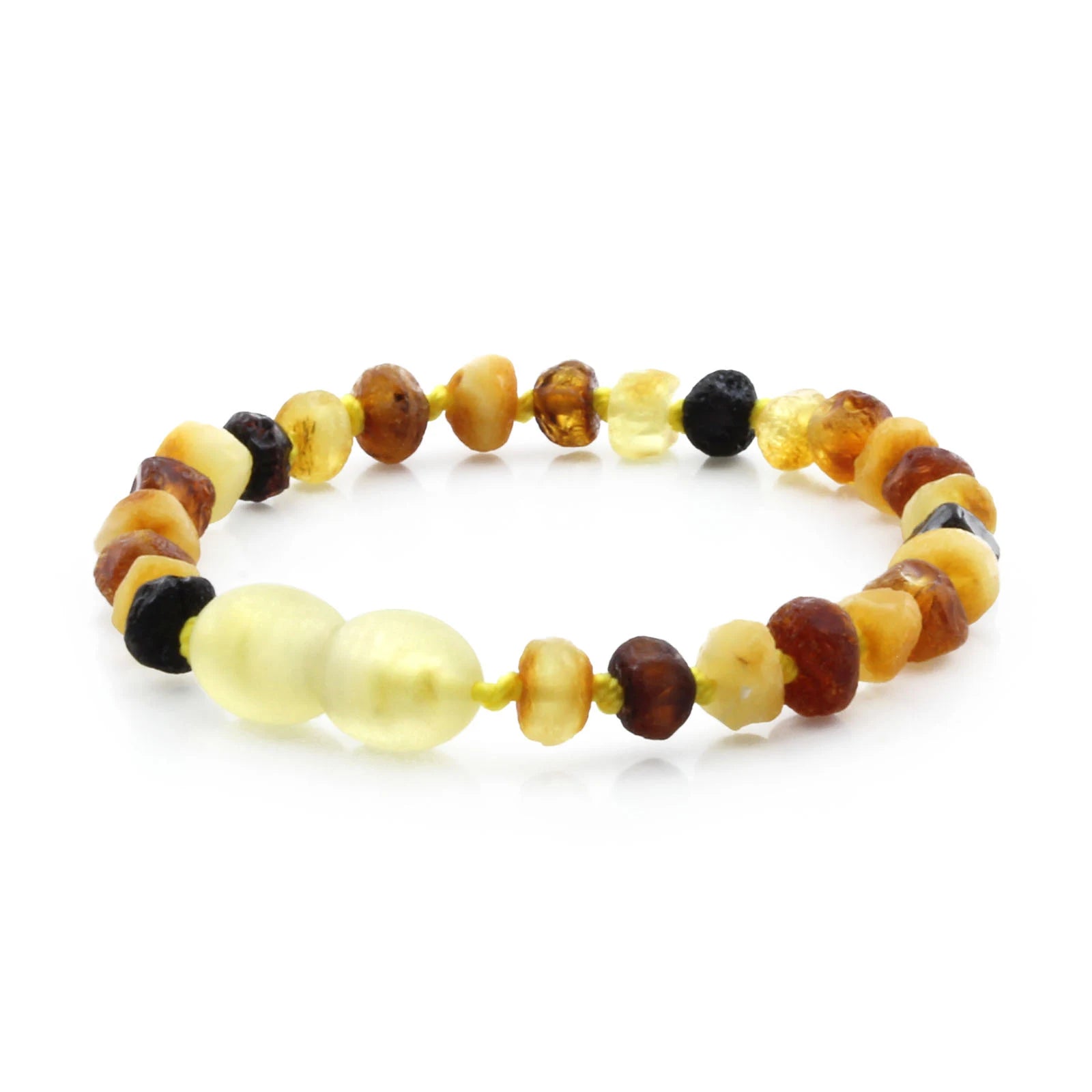 Baltic Amber Teething Bracelet. Roundel Multicolour 5mm - RO43