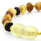 Baltic Amber Teething Bracelet. Roundel Multicolour 5mm - RO43