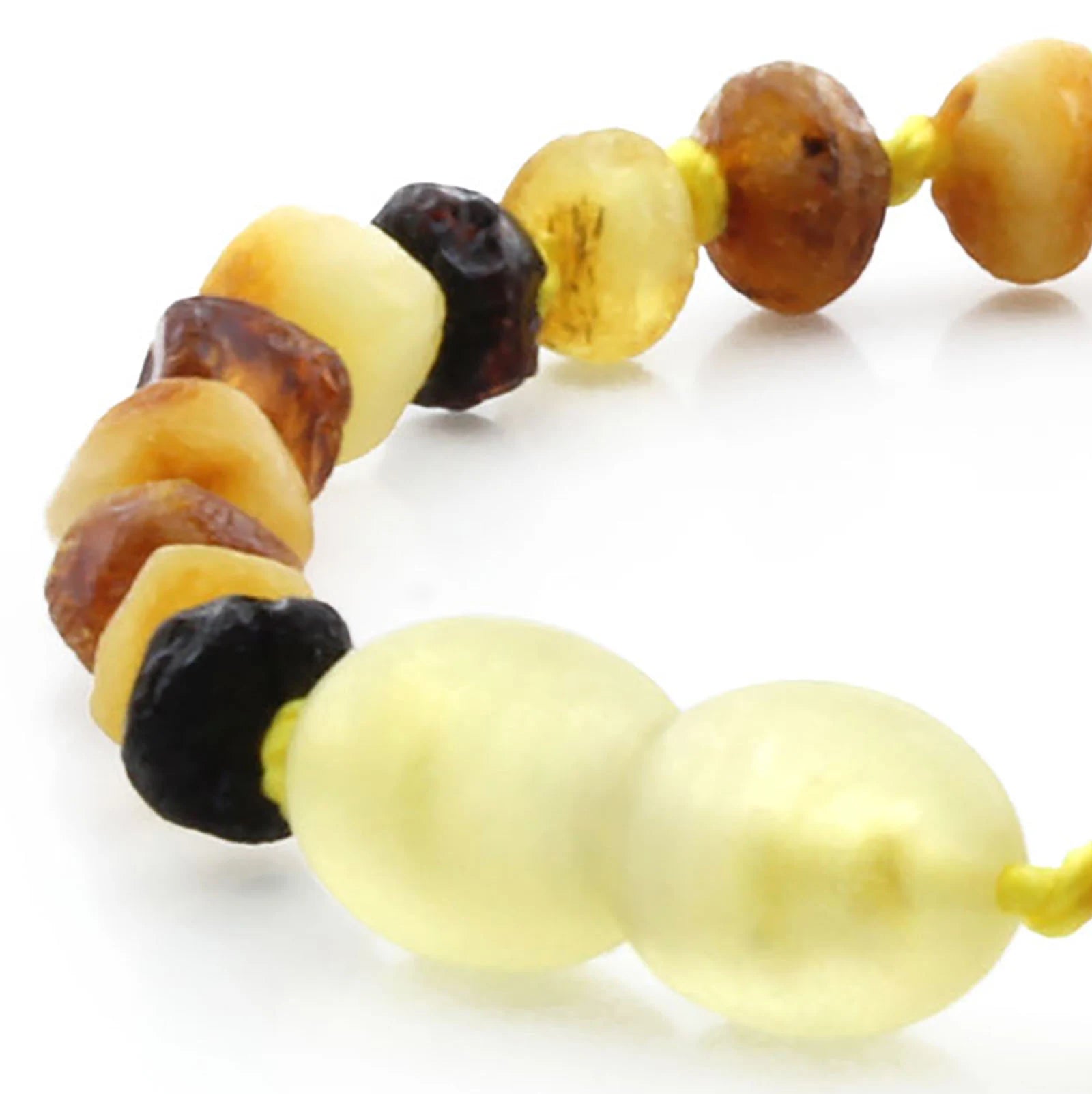 Baltic Amber Teething Bracelet. Roundel Multicolour 5mm - RO43