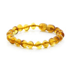 Baltic Amber Teething Bracelet. Baroque Light Cognac 5mm - BA82