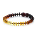 Rainbow Baltic amber roundel baby bracelet, 15cm