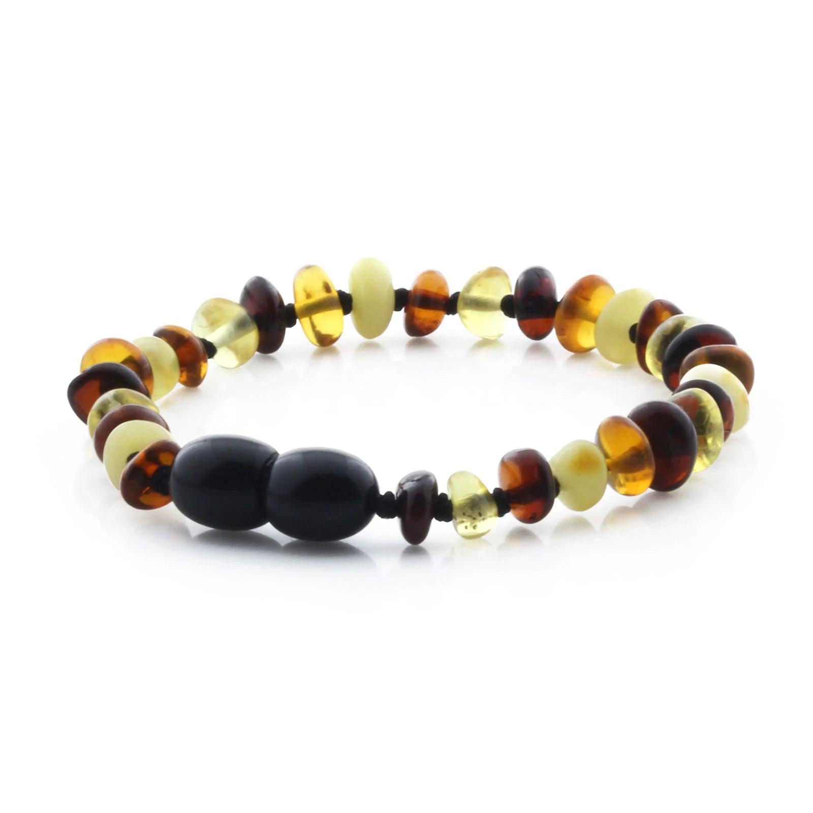 Baltic Amber Teething Bracelet. Roundel Multicolour 5mm - RO29