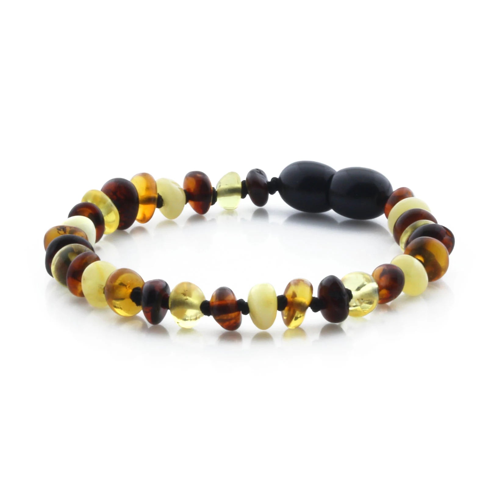 Baltic Amber Teething Bracelet. Roundel Multicolour 5mm - RO29