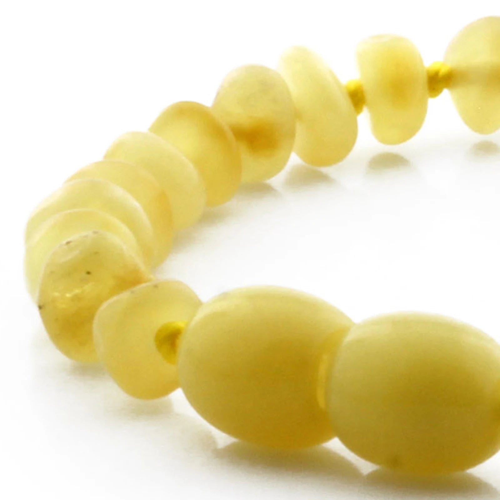 Baltic Amber Teething Bracelet. Roundel Milky Orange 5mm - RO49