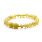 Baltic Amber Teething Bracelet. Roundel Milky Orange 5mm - RO49