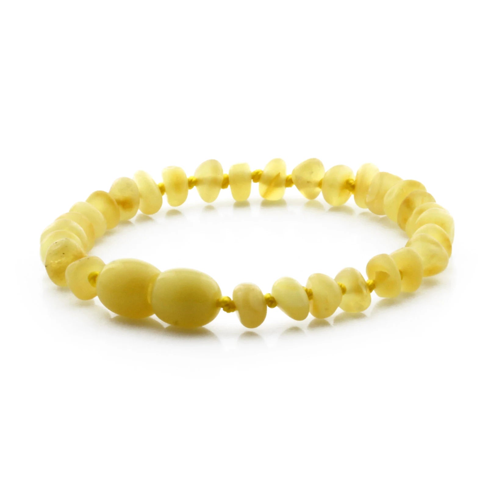 Baltic Amber Teething Bracelet. Roundel Milky Orange 5mm - RO49