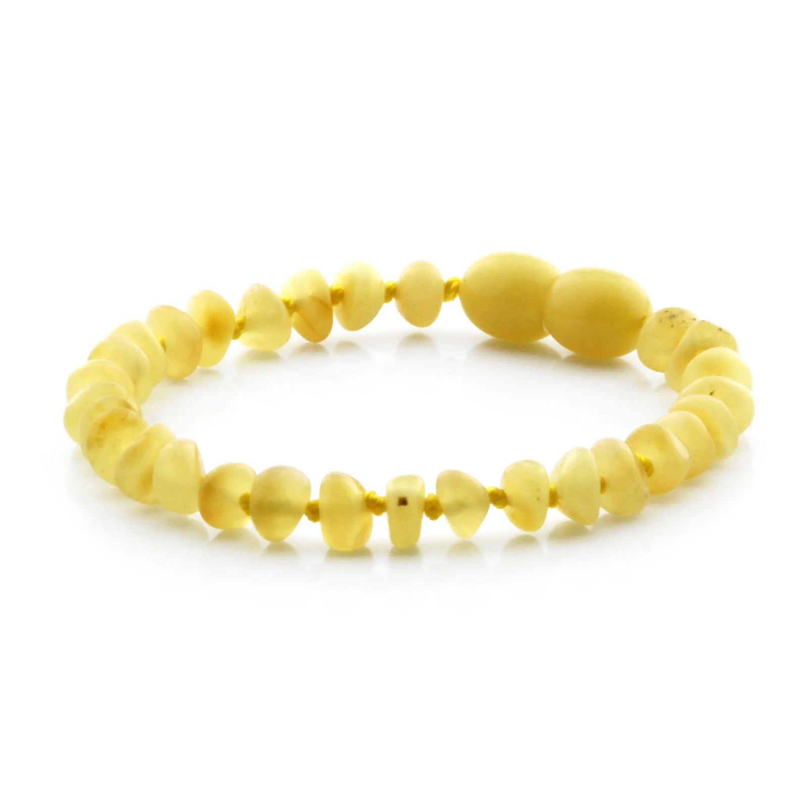Baltic Amber Teething Bracelet. Roundel Milky Orange 5mm - RO49