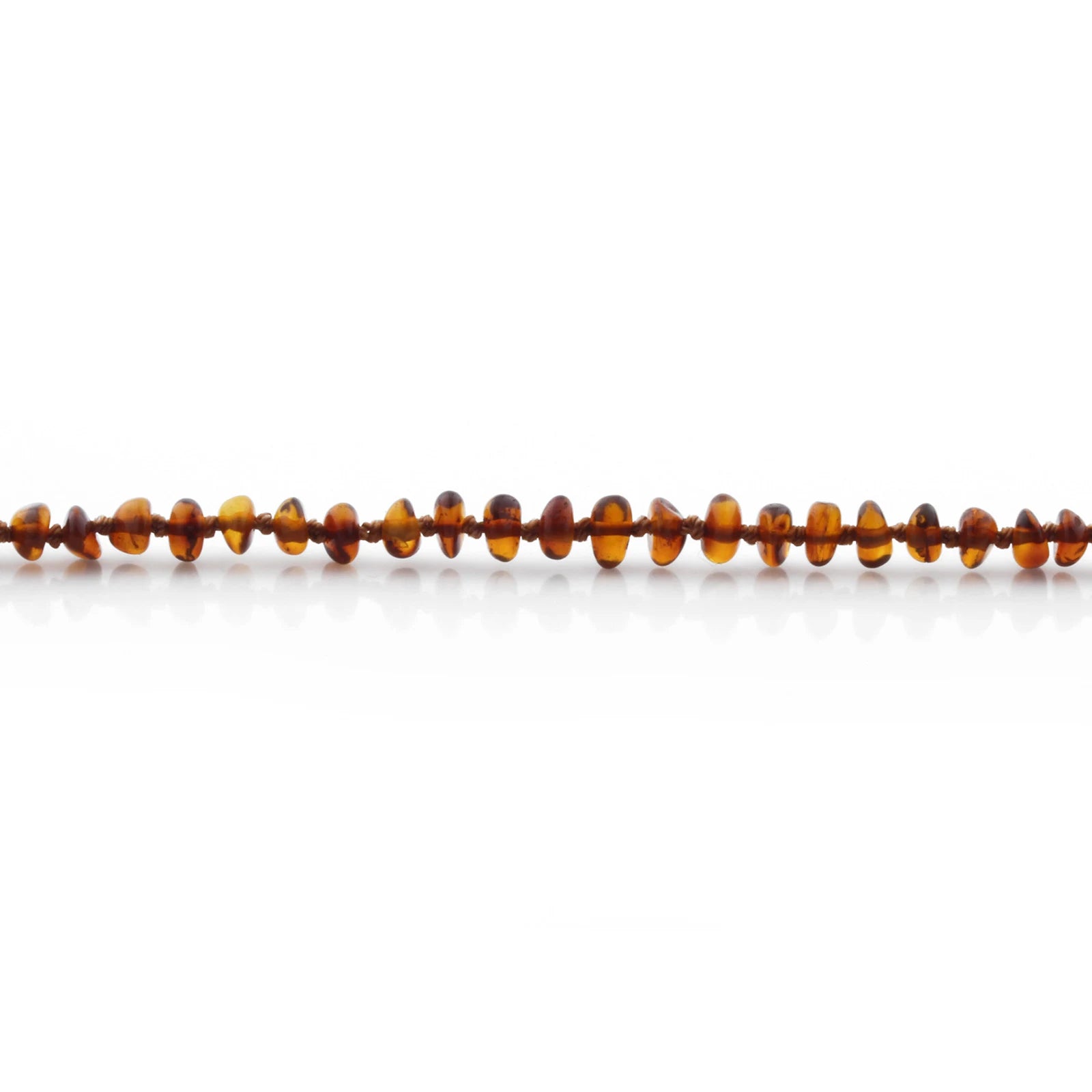 Baltic Amber Teething Necklace. Baroque Cognac 4mm - BA45