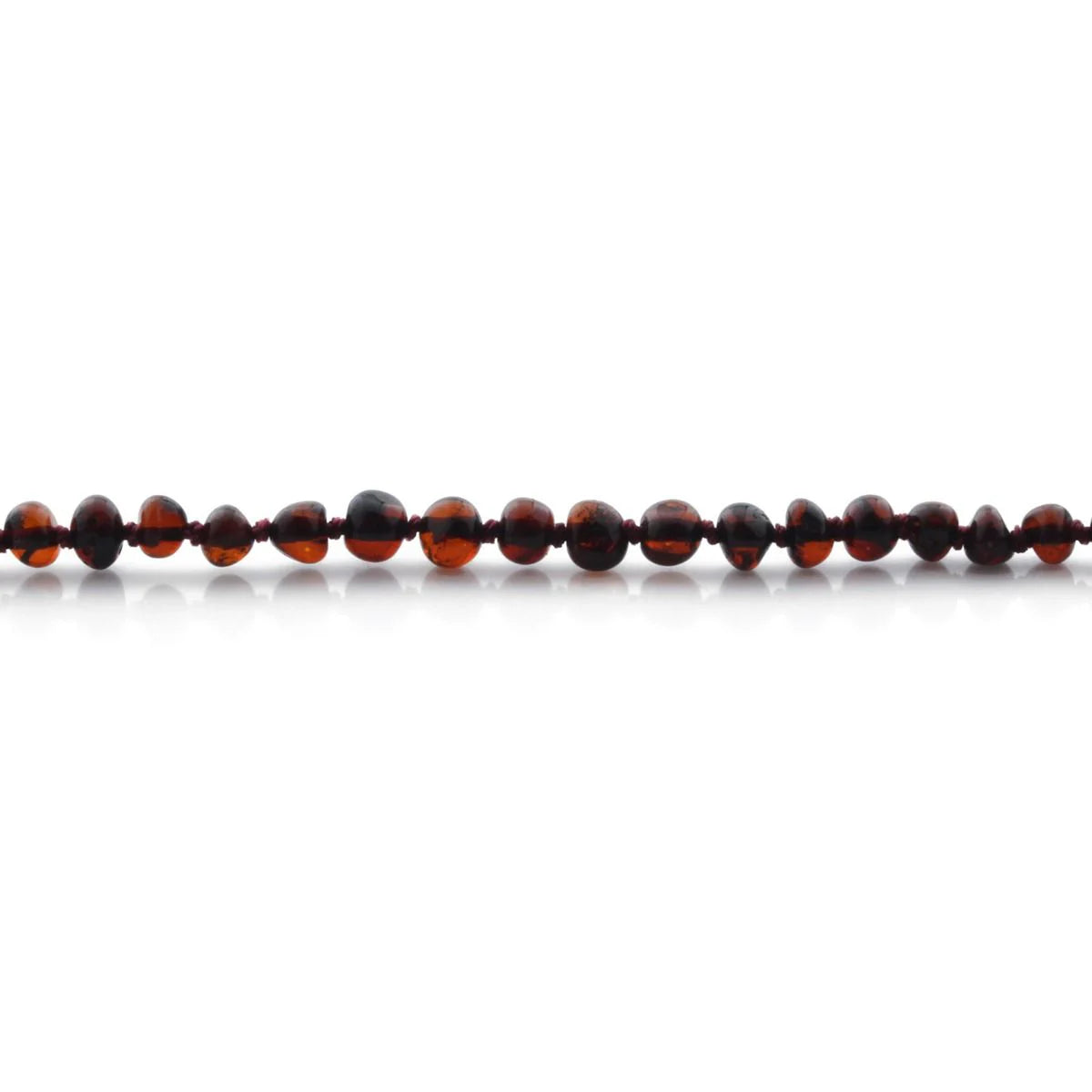 Baltic Amber Teething Necklace. Baroque Dark Cognac 5mm - BA9