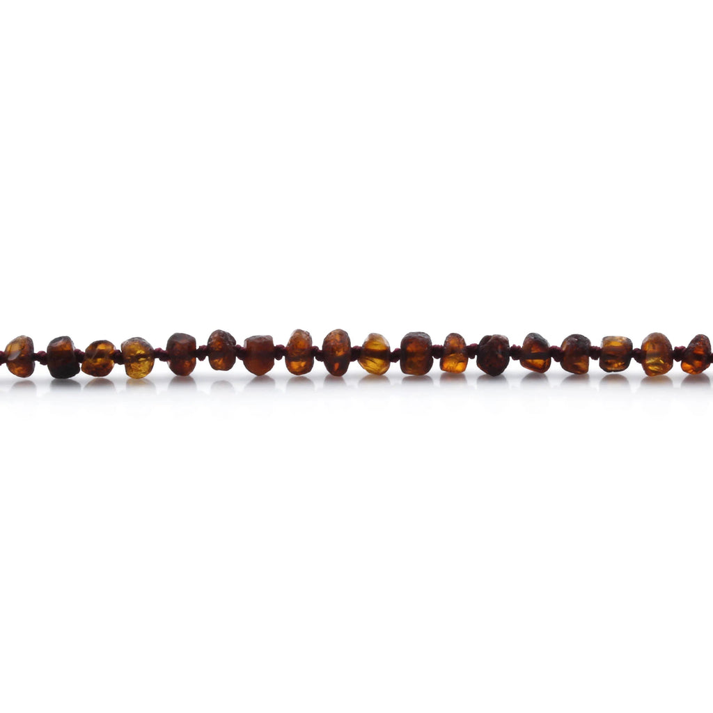 Baltic Amber Teething Bracelet. Roundel Cognac 5mm - RO38