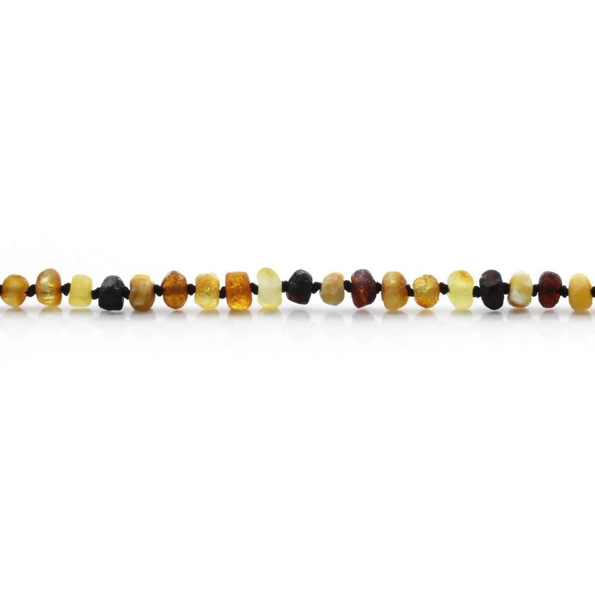 Baltic Amber Teething Necklace. Roundel Multicolour 5mm - RO26