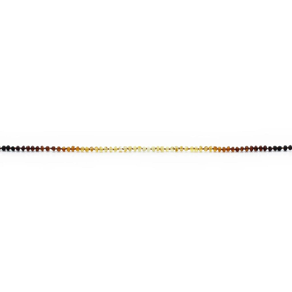 Baltic Amber Teething Necklace. Roundel Rainbow 5mm - RO18