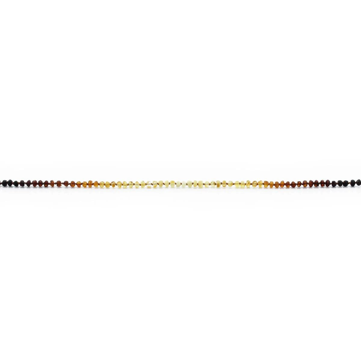 Baltic Amber Teething Necklace. Roundel Rainbow 5mm - RO18