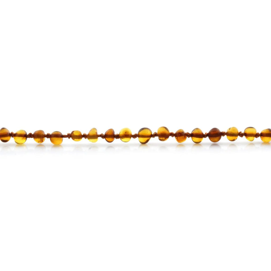 Baltic Amber Teething Necklace. Baroque Cognac 4mm - BA61