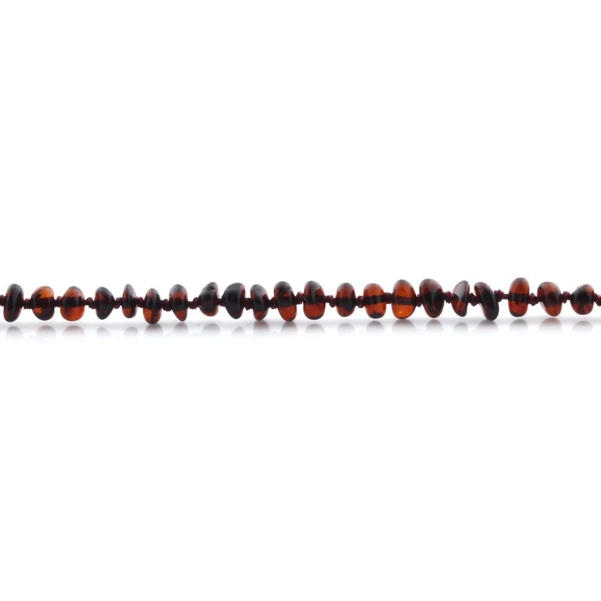 Baltic Amber Teething Necklace. Roundel Dark Cognac 5mm - RO5