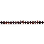 Baltic Amber Teething Bracelet. Roundel Dark Cognac 5mm - RO39
