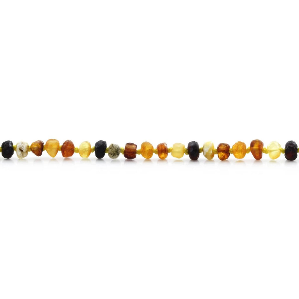 Baltic Amber Teething Necklace. Roundel Multicolour 5mm - RO20