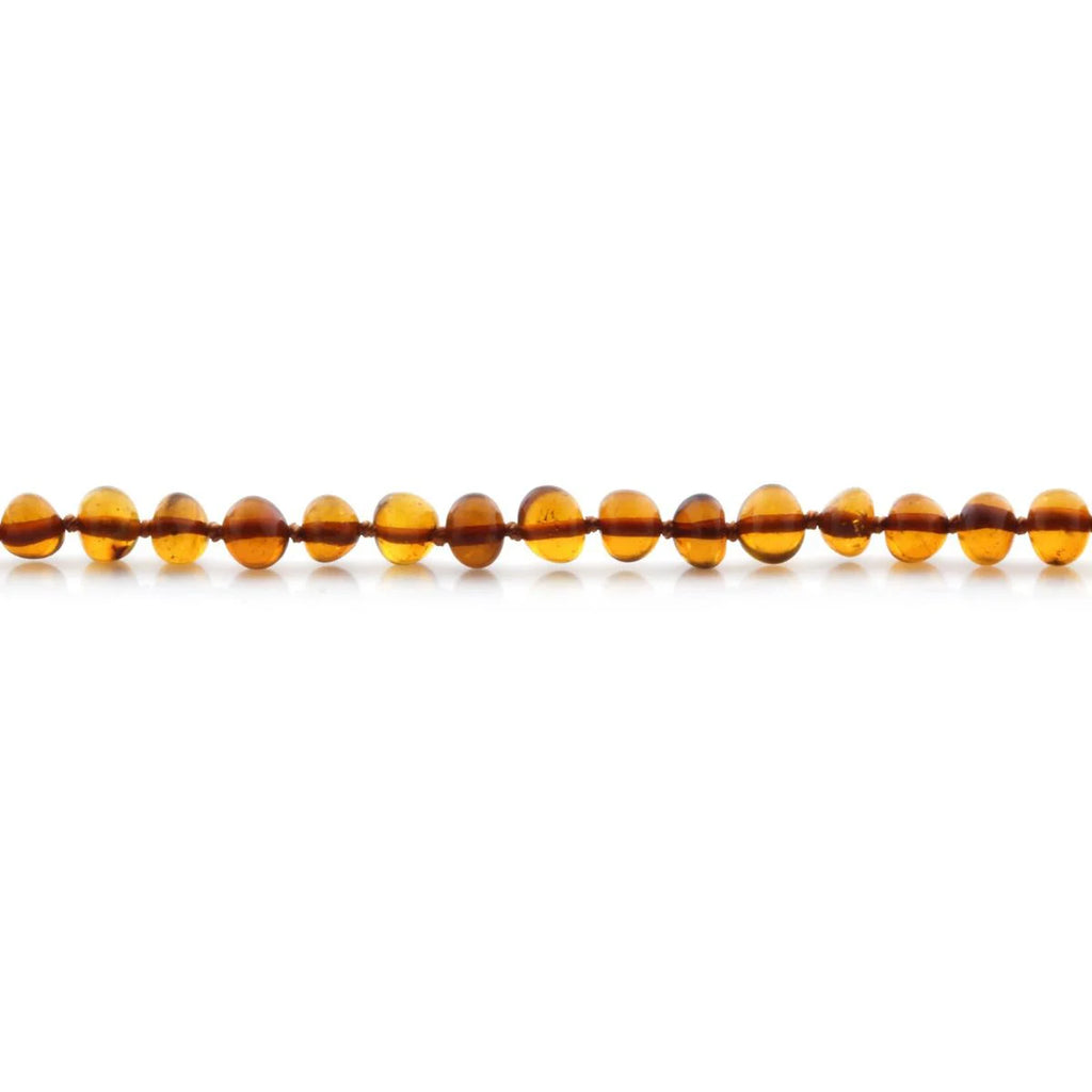 Baltic Amber Teething Necklace. Baroque Cognac 6mm - BA22
