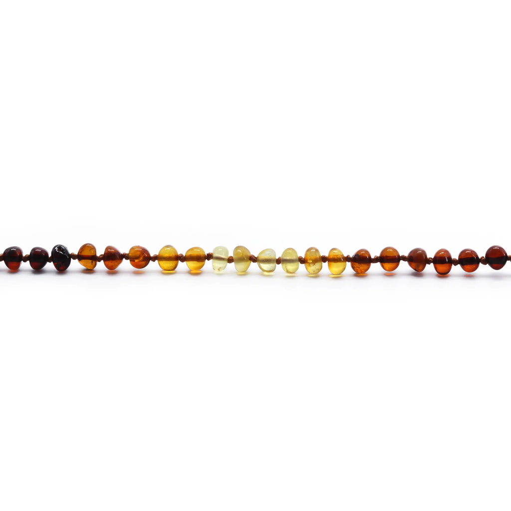 Baltic Amber Teething Bracelet. Baroque Rainbow 5mm - BA74