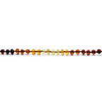 Baltic Amber Teething Bracelet. Baroque Rainbow 5mm - BA74