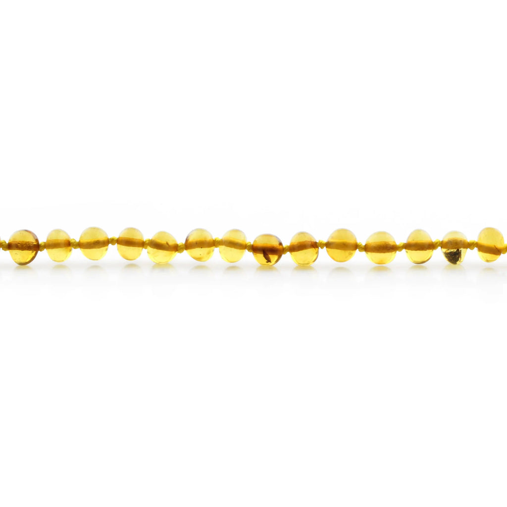 Baltic Amber Teething Bracelet. Baroque Light Cognac 5mm - BA82