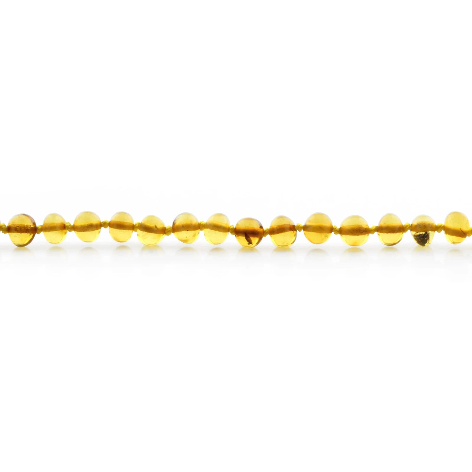 Baltic Amber Teething Bracelet. Baroque Light Cognac 5mm - BA82