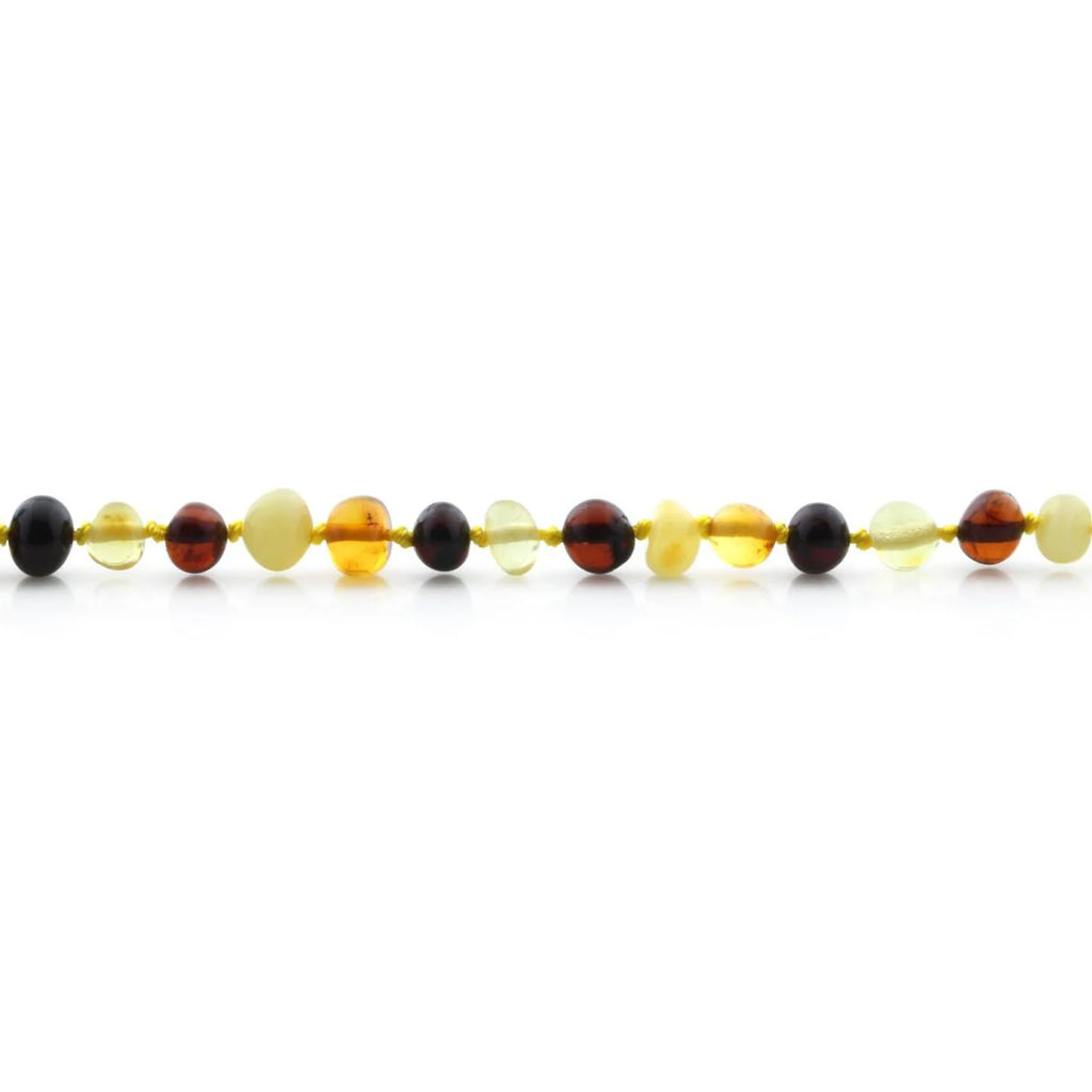 Baltic Amber Teething Necklace. Baroque Multicolour 6mm - BA20